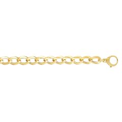 14kt 18" Yellow Gold Shiny Long Curb Type Fancy Necklace with Lobster Clasp N3899-18