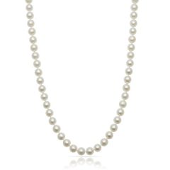 14K White Gold 18 inch AA Akoya Pearl Necklace featuring 6.5-7MM Pearls