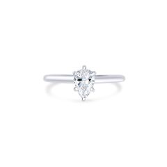 14K White Gold Pear Shape Diamond Engagement Ring DRSP00870