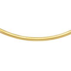 14kt 7" Yellow Gold 6.0mm Diamond Cut Classic Omega Bracelet with Box Catch OMD6-07