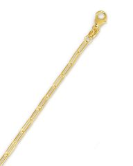 14kt Yellow Gold 2.1mm Polished Paper Clip Chain with Pear Shaped Lobster Clasp PCLIP055