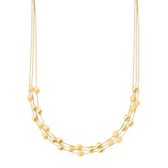 14kt 17" Yellow Gold Shiny 3 Strand Cable Chain Link Pebble Fancy Necklace with Lobster Clasp PEB103-17