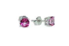 Pink Tourmaline Stud Earrings 