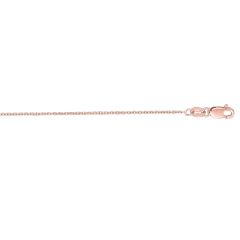 14kt 17" Rose Gold Diamond Cut Cable Link Chain with Spring Ring Clasp PKCAB30-17