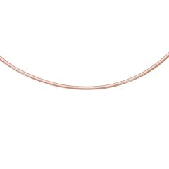 14kt 20" Rose Gold Classic Domed Omega Necklace with Box Clasp PKOMD3-20