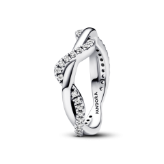 Sparkling Intertwined Wave Ring 193098C01