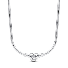 Pandora Moments Heart Clasp Snake Chain Necklace 393091C00