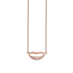 14K Rose Gold 18" Italian Kiss Necklace with Extender PRC5592-18