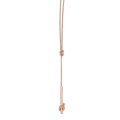 14K Rose Gold 17" Amore Knot Lariat Necklace PRC8331-17