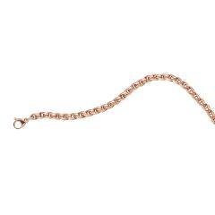 14K Rose Gold 7.5" Round Curb Chain Bracelet PRC9737
