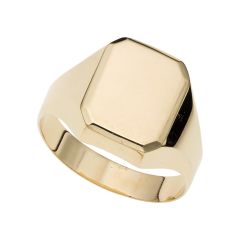 14K Yellow Gold Polished Rectangle Signet Ring R7198-07