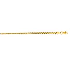 14kt 16" Yellow Gold Shiny Round Box Chain with Lobster Clasp RBX140-16