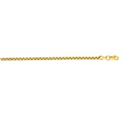 14kt 18" Yellow Gold Shiny Round Box Chain with Lobster Clasp RBX140-18