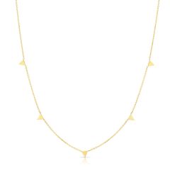 14kt Yellow Gold 18" 4mm Center Element & 0.9mm Chain Diamond Cut with Jump Ring at 16" Triangle Necklace with Lobster Clasp RC10857-18