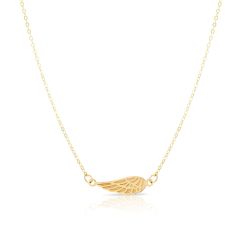 14kt Yellow Gold 18" 4.5x16.7mm Center Element & 1mm Chain Polished including 2" Extender Wing Necklace with Spring Ring Clasp RC10907-18