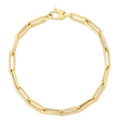 14kt Yellow Gold 7.5 inch 4.2mm Polished Oval Cable Bracelet with Lobster Clasp RC11170-0750