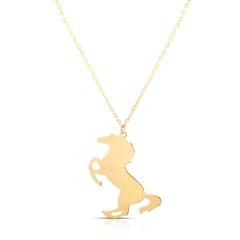 14kt Yellow Gold 18" Chain 21.8x15.5mm Polished Horse Fancy Link Necklace with Spring Ring Clasp RC11219-18
