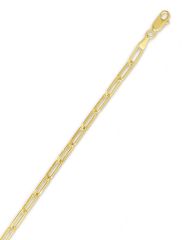 14kt Yellow Gold 3.3mm Polished Paperclip Necklace with Lobster Clasp RC11301