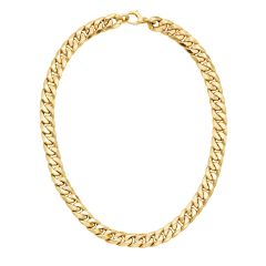 14K Yellow Gold 18" Gourmette Curb Chain Necklace RC1468-18