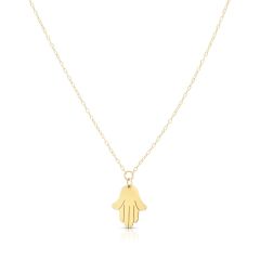 14kt Yellow Gold 18" Hamsa Necklace with 1" Extender Spring Ring Clasp RC1547-18