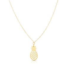 14kt Yellow Gold 18" Pineapple Necklace with Spring Ring Clasp RC1549-18
