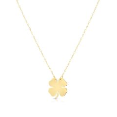 14kt Yellow Gold 18" Clover Necklace with Spring Ring Clasp RC1743-18