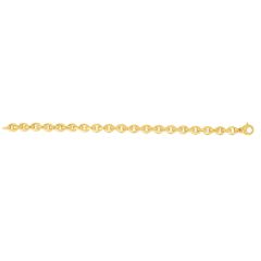 14kt Gold 18" Yellow Finish Oval Rolo Necklace with Lobster Clasp RC1873-18