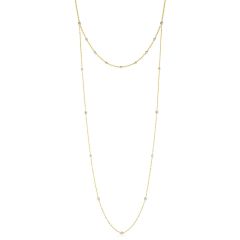 14kt Gold 32" Yellow+White Finish Diamond Cut Necklace with Lobster Clasp RC1945-32