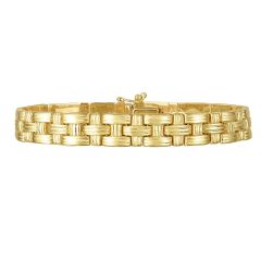 14K Yellow Gold 7.25" Classic Basketweave Bracelet with Box Clasp RC2374-0725
