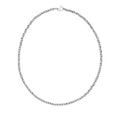 14kt White Gold 17" Modern Braid Necklace with Lobster Clasp RC2497-17