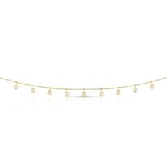 14kt Gold 16" Yellow Finish Diamond Cut Necklace with Lobster Clasp with 0.5000ct White Diamond RC2557-16
