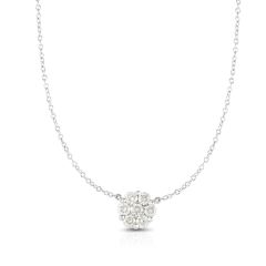 14kt Gold 18" White Finish Necklace with Lobster Clasp with 0.5000ct White Diamond RC2592-18