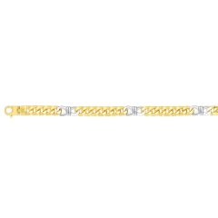 14kt Gold 24" Yellow+White Finish 8mm Bracelet with Lobster Clasp RC2808-24