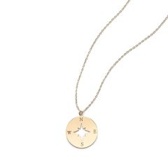 14kt Yellow Gold 18" Chain Polished 0.75" Extender Compass Necklace with Spring Ring Clasp RC6979-18
