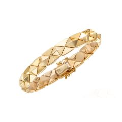 14K Yellow Gold 7" Pyramid Bracelet RC9611-07