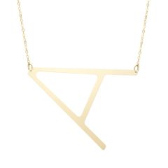 14k Yellow Gold 18" Initial A Necklace