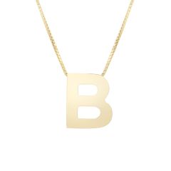 14K Yellow Gold Polished Initial B 18 Inch Necklace RCB10969-18