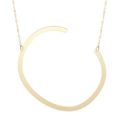 14K Yellow Gold 18" Polished Initial C Necklace with Lobster Clasp RCC10908-18