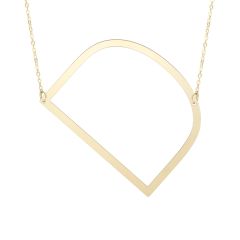 14K Yellow Gold 18" Polished Initial D Necklace with Lobster Clasp RCD10908-18