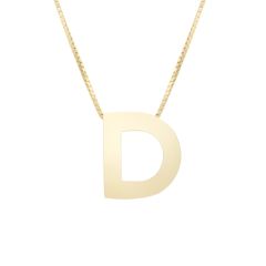 14K Yellow Gold Polished Initial D 18 Inch Necklace RCD10969-18