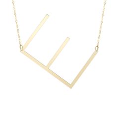 14K Yellow Gold 18" Initial E Necklace