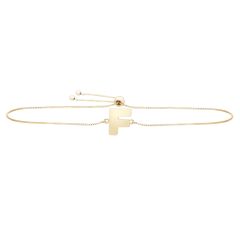 14k yellow gold initial F adjustable bracelet
