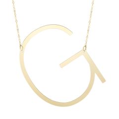 14K Yellow Gold 18" Initial G Necklace