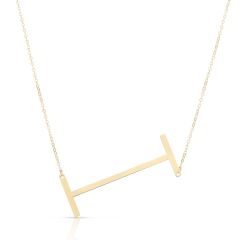 14K Yellow Gold 18" Polished Initial I Necklace with Lobster Clasp RCI10908-18