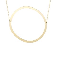 14K Yellow Gold Polished Initial O 18" Necklace with Lobster Clasp RCO10908-18