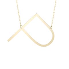 14K Yellow Gold Polished Initial P 18" Necklace with Lobster Clasp RCP10908-18