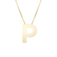 14K Yellow Gold Polished Initial P 18 Inch Necklace RCP10969-18