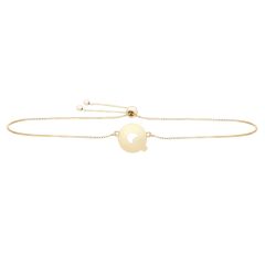 14k yellow gold polished initial Q adjustable bracelet