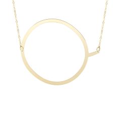 14K Yellow Gold Polished Initial Q 18" Necklace with Lobster Clasp RCQ10908-18