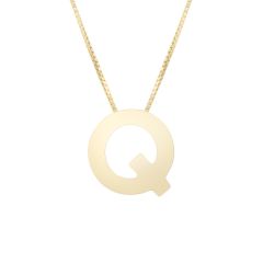 14K Yellow Gold Polished Initial Q 18 Inch Necklace RCQ10969-18